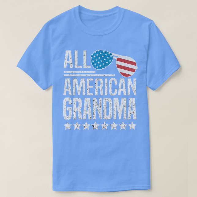 All American Oma 4. Juli USA Matching Fami T-Shirt (Design vorne)