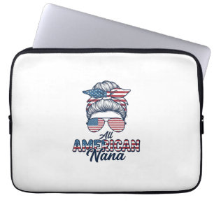 All American Oma Patriotischer Unordentlicher Dutt Laptopschutzhülle