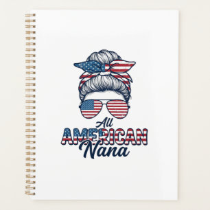 All American Oma Patriotischer Unordentlicher Dutt Planer
