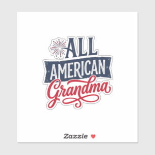 All American Oma patriotisches Feuerwerk Design_1 Aufkleber