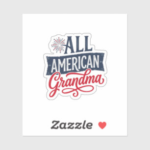 All American Oma patriotisches Feuerwerk Design_1 Aufkleber