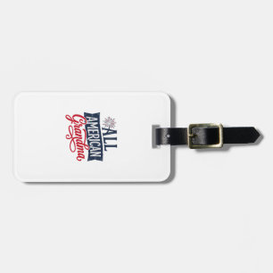All American Oma patriotisches Feuerwerk Design_1 Gepäckanhänger