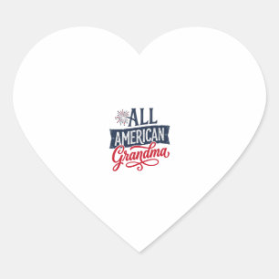 All American Oma patriotisches Feuerwerk Design_1 Herz-Aufkleber