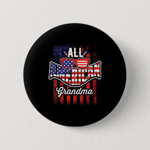 All American Oma USA-Flagge Vintage Lustig Bequem Button