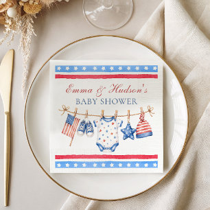 All American Patriotic 4. Juli Baby Shower Serviette
