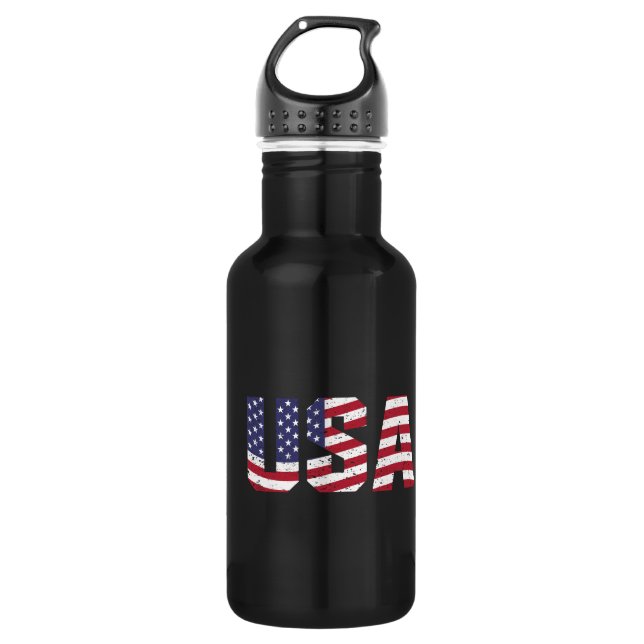 "All American" Patriotic USA Logo Edelstahlflasche (Vorderseite)