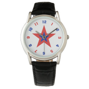 All-American Red and Blue Star Armbanduhr