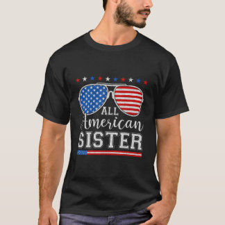 All American Schwester 4. Juli Patriotische Sonnen T-Shirt