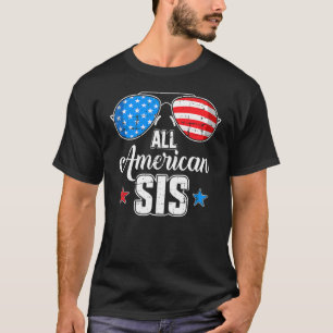 All American Sis Us Flagge Für Matching Schwester T-Shirt