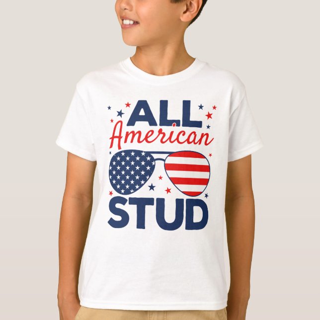All American Stud, 4. Juli Tshirt für Kinder (Vorderseite)