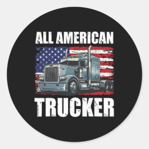 All American Trucker Patriotischer LKW-Fahrer Vate Runder Aufkleber