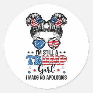 All American Trump Girl 4. Juli Unordentlicher Dut Runder Aufkleber