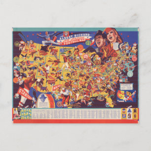 All-American Vintage Football Map Postkarte