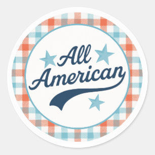 All American Vintage Gingham Aufkleber