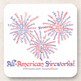 All-Amerikanische Feuerwerk-quadratisches Getränkeuntersetzer