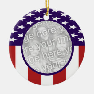 All-Amerikanisches US Flagge-Gewohnheits-Foto Keramikornament