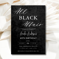 All Black Affair 40. Geburtstag Party Elegant