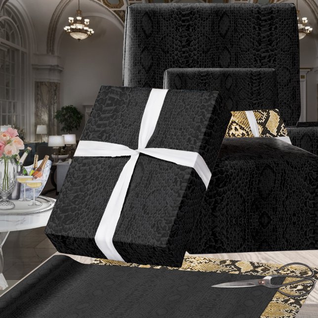 All Black Exotic Cobra Snakeskin Geschenkpapier (Von Creator hochgeladen)