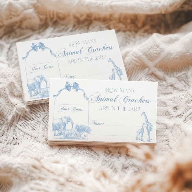 All Blue Toile Safari Animal Baby Boy Dusche Begleitkarte (Von Creator hochgeladen)