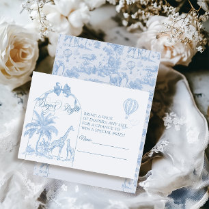 All Blue Toile Safari Animal Baby Boy Dusche Begleitkarte