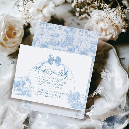 All Blue Toile Safari Animal Baby Boy Dusche Begleitkarte