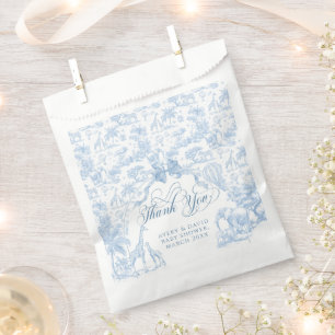 All Blue Toile Safari Animal Baby Boy Dusche Geschenktütchen