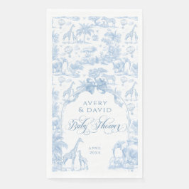 All Blue Toile Safari Animal Baby Boy Dusche Serviette