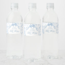 All Blue Toile Safari Animal Baby Boy Dusche Wasserflaschenetikett