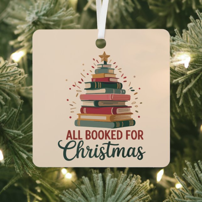 All Booked for Christmas Book Tree Xmas Teacher  Ornament Aus Metall (InSitu)