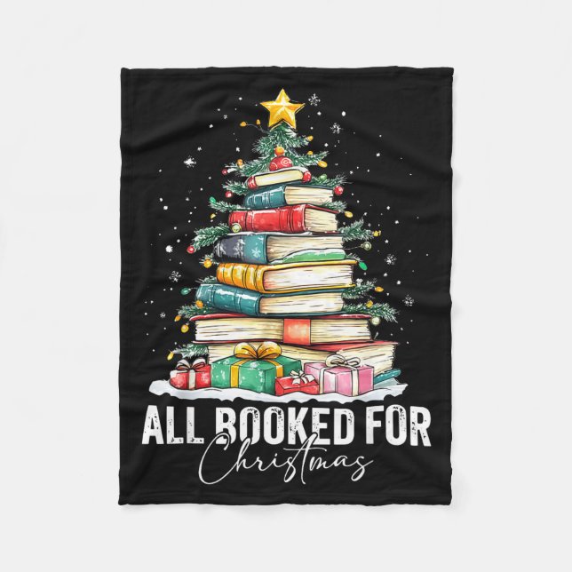 All Booked For Christmas Coquette Books Teacher Xm Fleecedecke (Vorderseite)