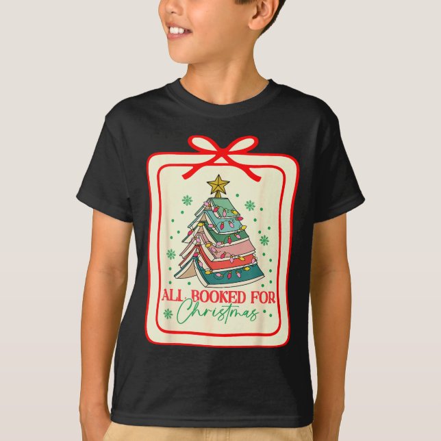 All Booked For Christmas Coquette Bow Tree Lights  T-Shirt (Vorderseite)
