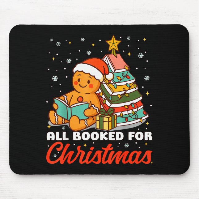 All Booked For Christmas Gingerbread Christmas Tre Mousepad (Vorne)