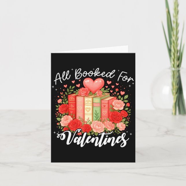 All Booked For Valentine Book Lovers Teacher Girl  Karte (Vorderseite)