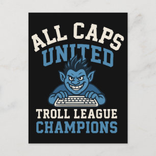All Caps United Troll League Champions Feiertagspostkarte