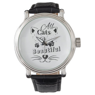 All Cats Are Beautiful – Minimal Cute Cat Design Armbanduhr