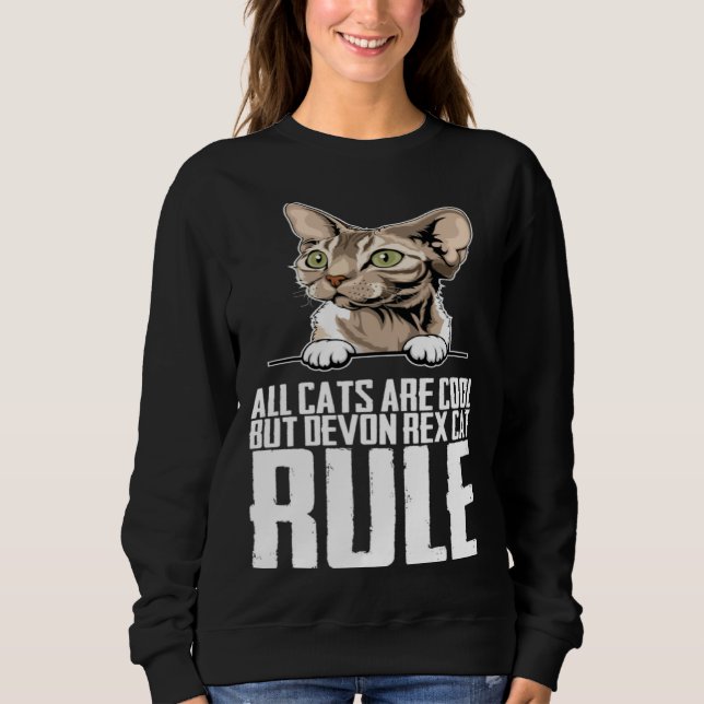 All cats are cool but devon rex cat rule sweatshirt (Vorderseite)