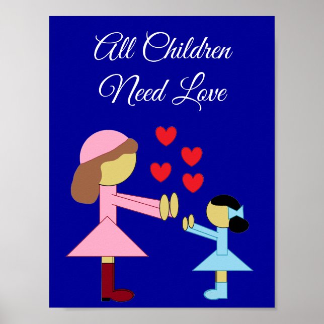 All Children Need Love: Dark Blue Poster (Vorne)