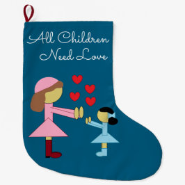 All Children Need Love:  Deep Sea Blue Großer Weihnachtsstrumpf