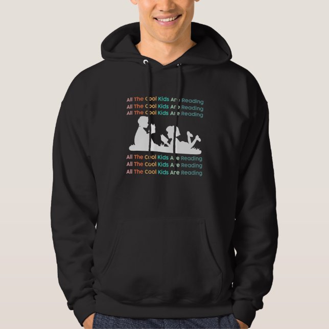 All Cool Kids Are Reading Book Nerd  Reading Vinta Hoodie (Vorderseite)
