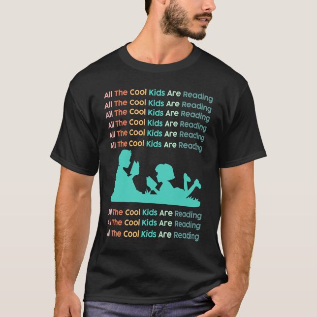 All Cool Kids Are Reading Book Nerd  Reading Vinta T-Shirt (Vorderseite)