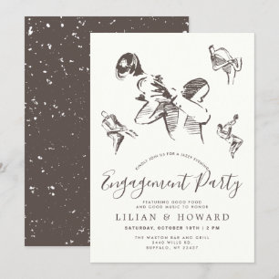 All das Jazz Jazz Themed Engagement Party Einladung