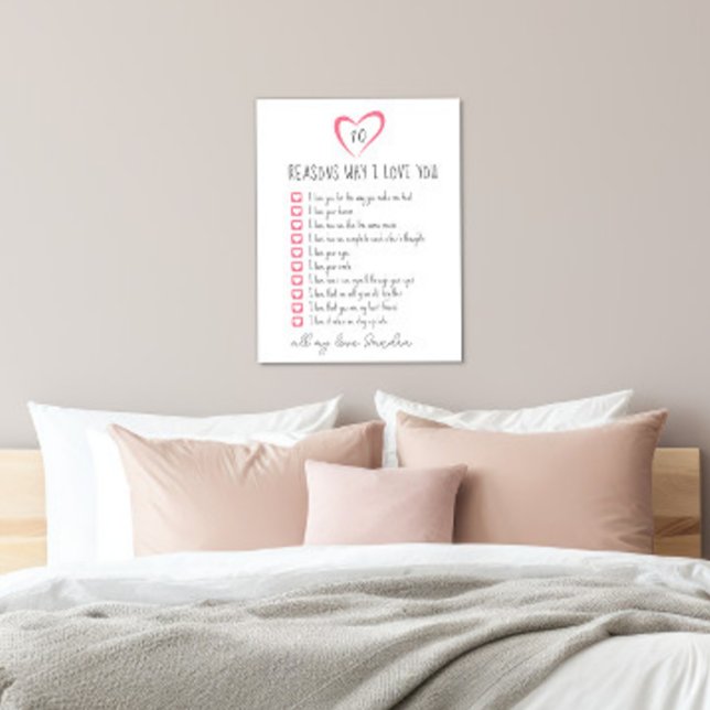 all die Gründe, warum ich dich Liebe habe. 10 Grün Leinwanddruck (Von Creator hochgeladen)