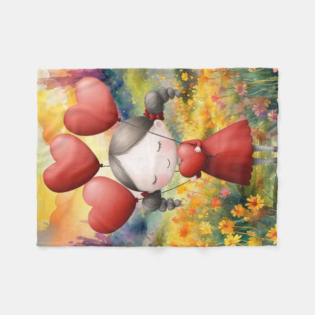 ALL DIE LIEBE IN IHREM HERZEN GEBEND FLEECEDECKE (Vorderseite (Horizontal))