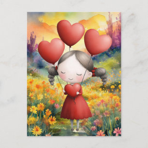 ALL DIE LIEBE IN IHREM HERZEN GEBEND POSTKARTE