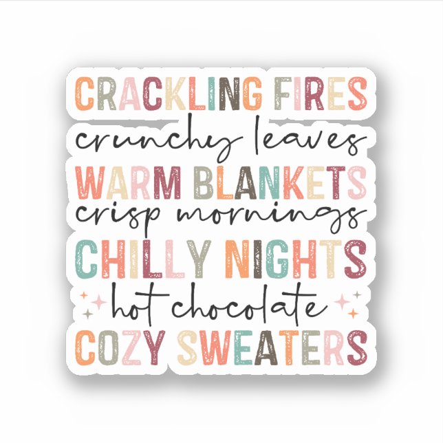 All Fall Feels Vinyl Sticker (Vorderseite)