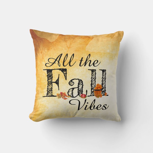All Fall Vibes Throw Kissen (Vorderseite)