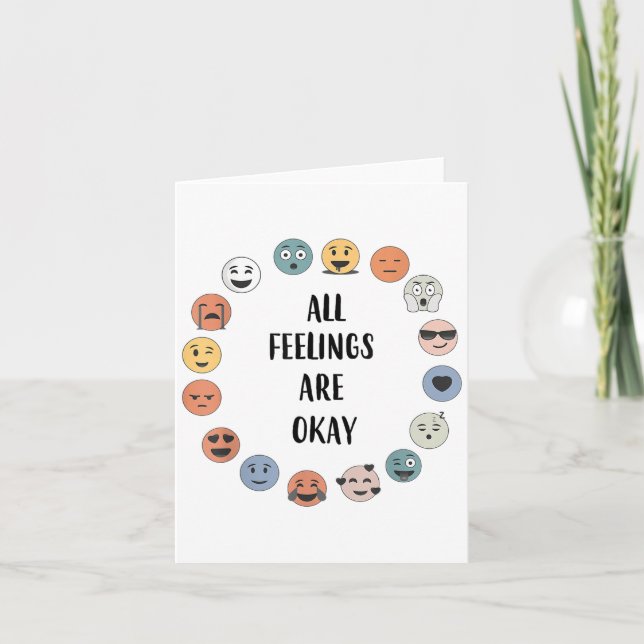All Feelings Are Okay School Teacher Psychologist  Karte (Vorderseite)