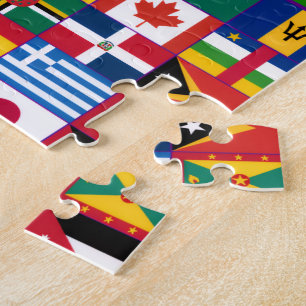 All-Flaggen-Puzzle, Süßes Flaggen-Design-Puzzle. Puzzle