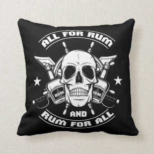 All For Rum Pirates Captain Skull Kissen