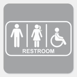 All Gender Bathroom Symbol Quadratischer Aufkleber